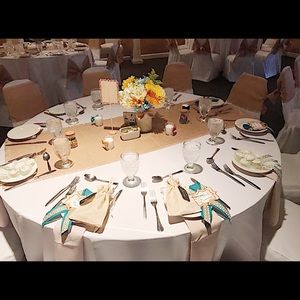 Burlap inspired soft fabric table runners (13)